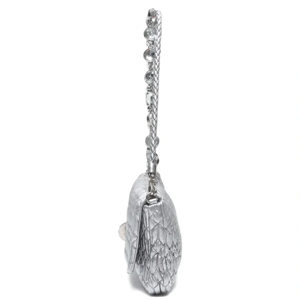 Miu Miu Silver Quilted matelasse crystal shoulder bag - Picture 6 of 7